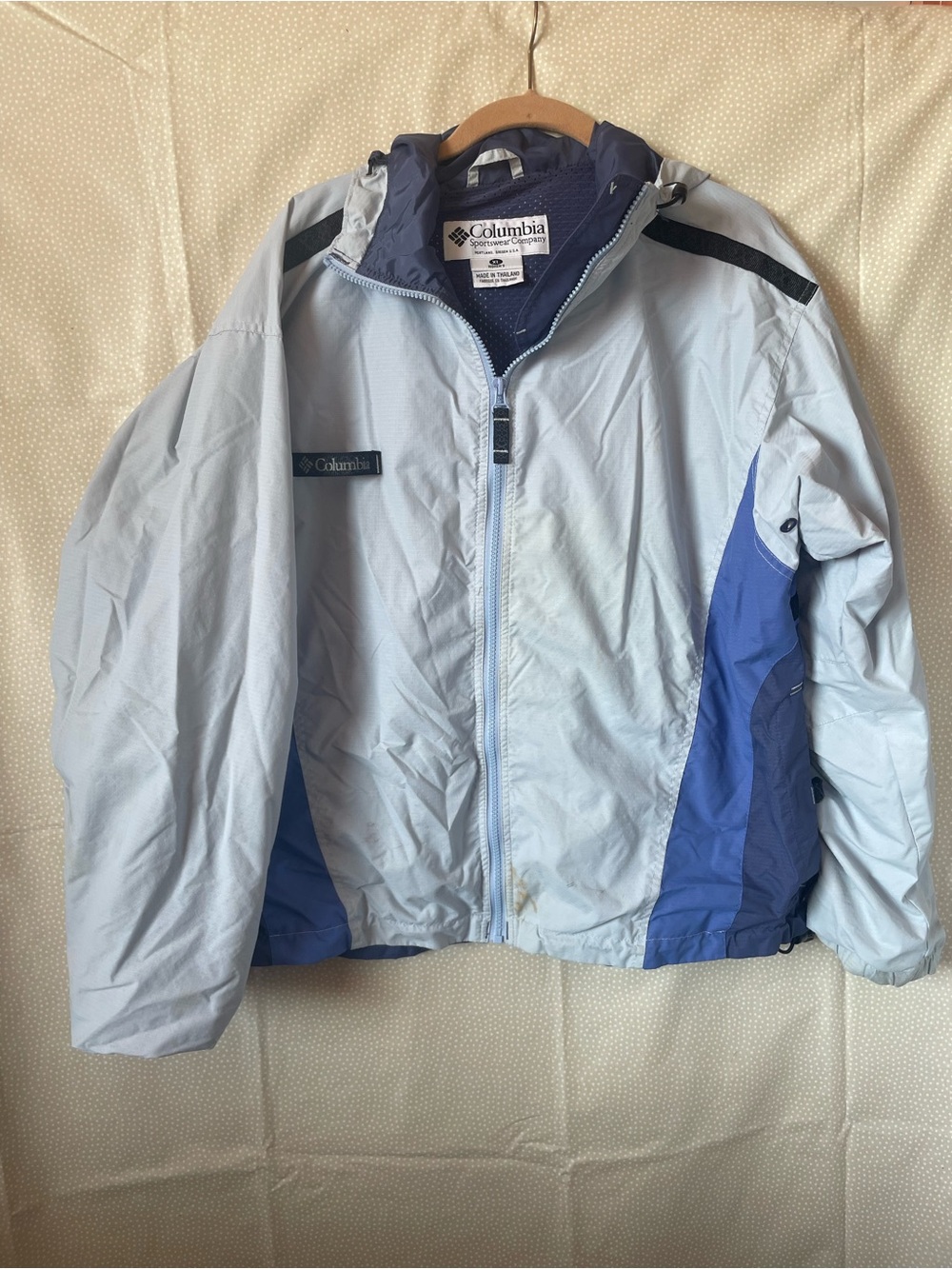 Columbia Blue Womens Vintage Outdoor Hiking Lightweight Jacket XL